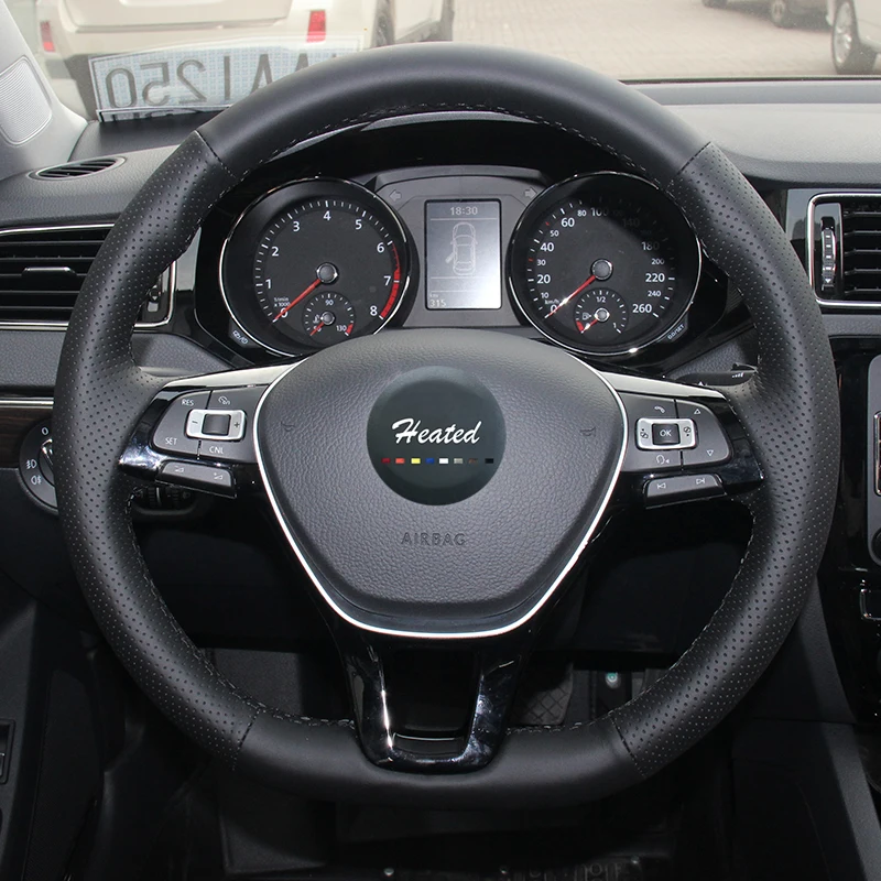 Чехол на руль для Volkswagen VW Golf 7 Mk7 новинка Polo Jetta Passat B8 с оригинальной кожаной