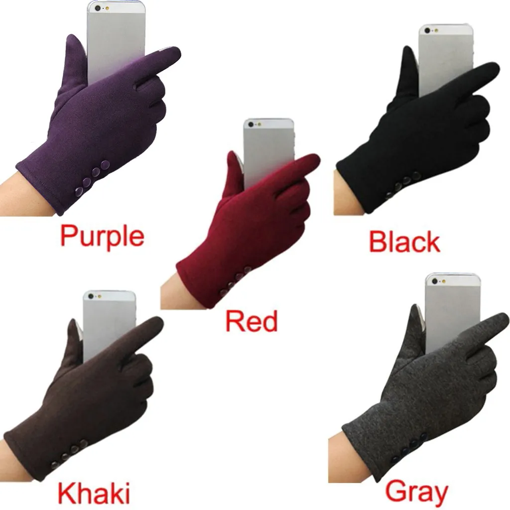 

1 pair of ladies non-fleece touch screen gloves, fashion women's winter gloves, outdoor sports warm gloves 6*