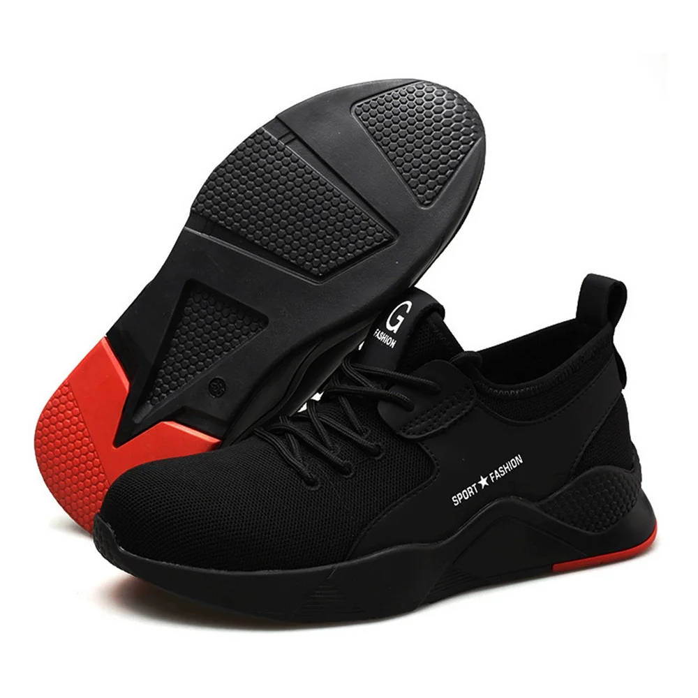 

Aliyi Work Safety Shoes Men New High Quality Mesh Breathable Lace Up Female And Male Outdoor Steel Toe Anti-Slip Sneakers Flats