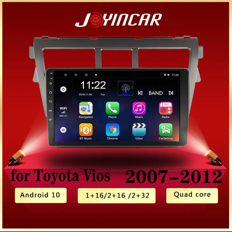 

For toyota Vios yaris 2008 2009 2010 2011-2013 2GRAM+32GROM 2 din Android 10 Car Radio Multimedia Video Player WiFi DVD BT