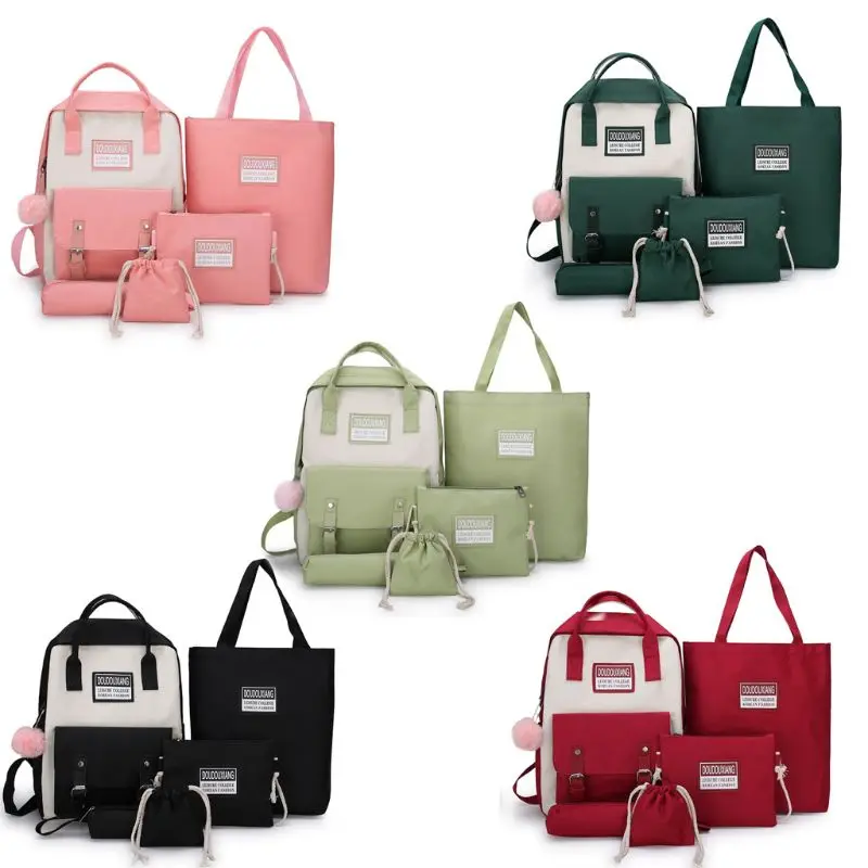 5 шт. холст рюкзак школьные портфели Сумки из натуральной кожи сумки на плечо