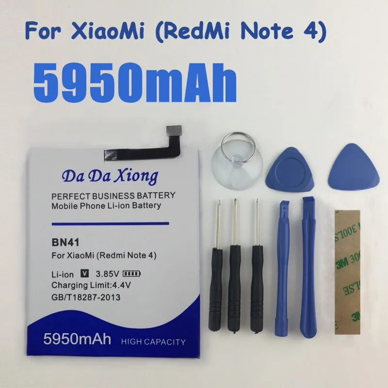Аккумулятор BN41 большой емкости 5950 мАч для Xiaomi Hongmi Note 4 Redmi 4|battery for xiaomi|battery forbattery note