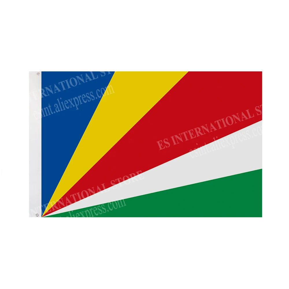 

Флаг Сейшельских Островов, напечатанный на заказ висячий баннер, дизайн, наружный спорт, полиэстер, крышка вала, втулка 3x5 футов, 90x150 см