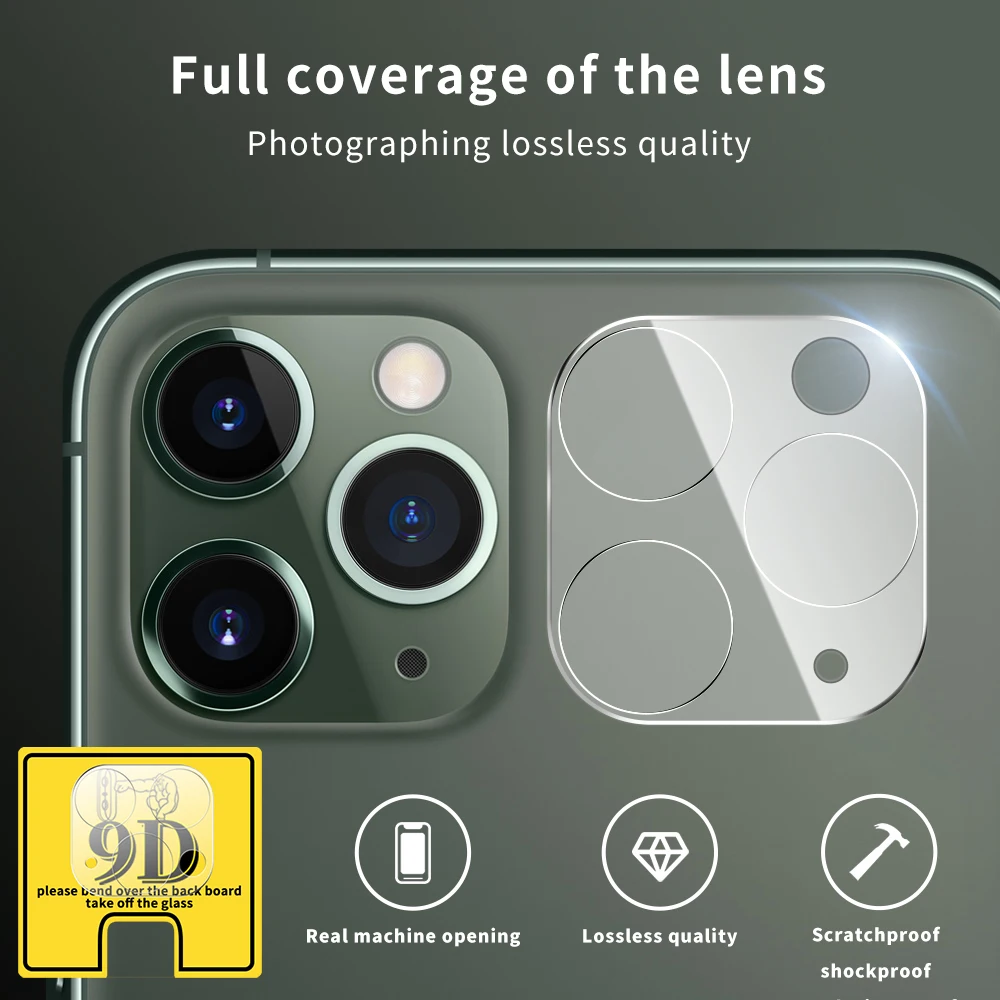 9D стекло для объектива камеры iPhone 11 Pro Max 2019 защита экрана HD прозрачная стеклянная