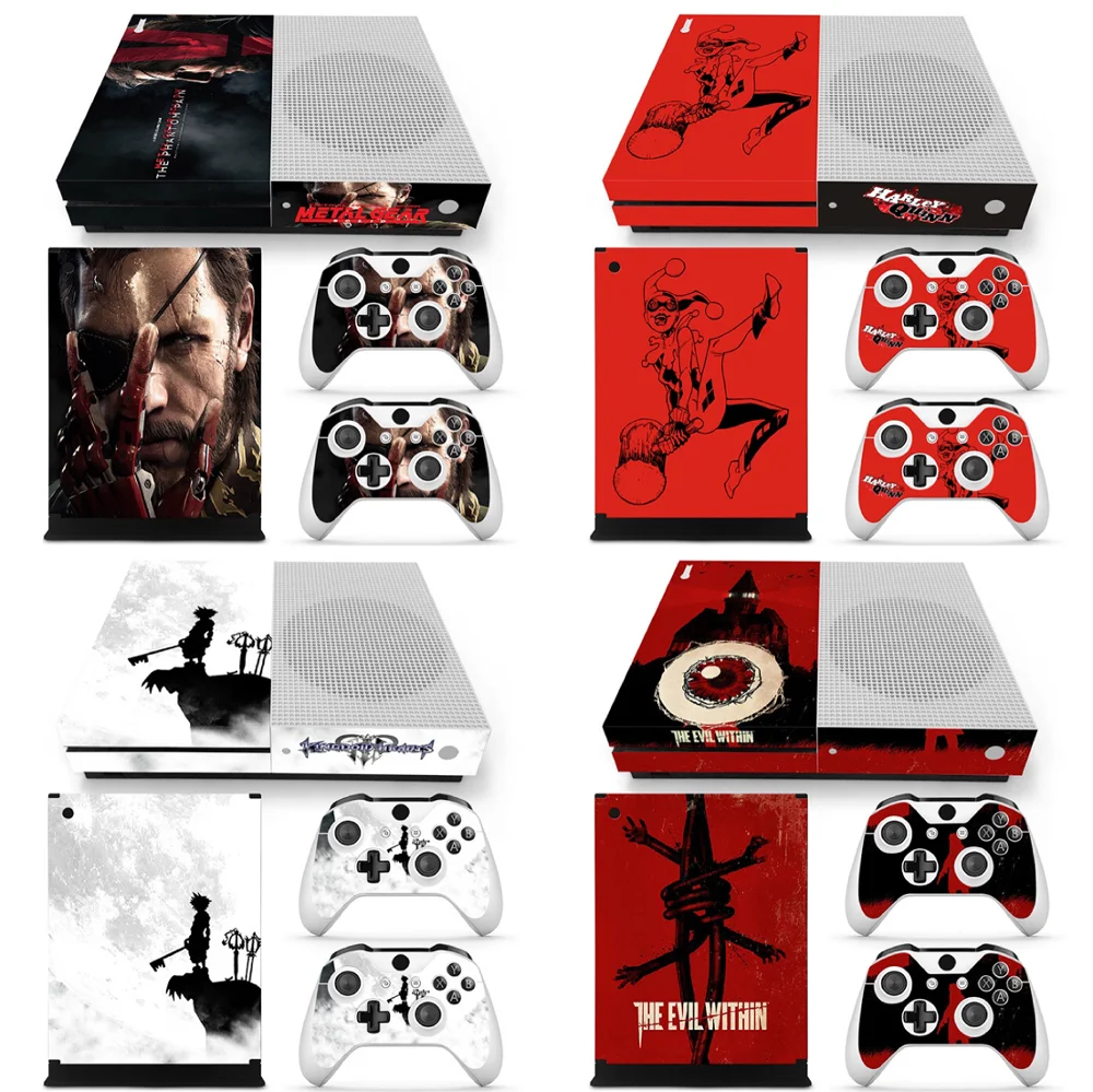 Новый Дизайн X BOX ONE s Наклейка на консоль и наклейка с 2 контроллерами для S