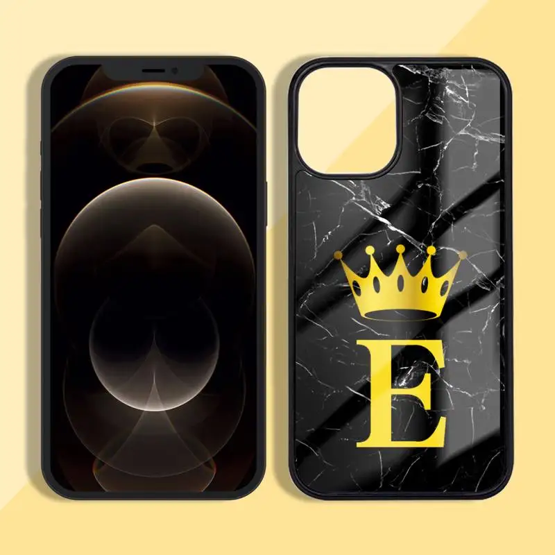 

Letter Monogram Gold Marble Phone Case Silicone TPU+PC For iPhone11 12 mini Pro MAX 7 8Plus X XR XS Samsung S20 10 9 8Plus ultra