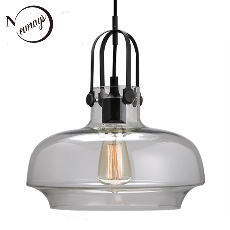 Современная Минималистичная стеклянная Подвесная лампа в стиле индастриал E27 220