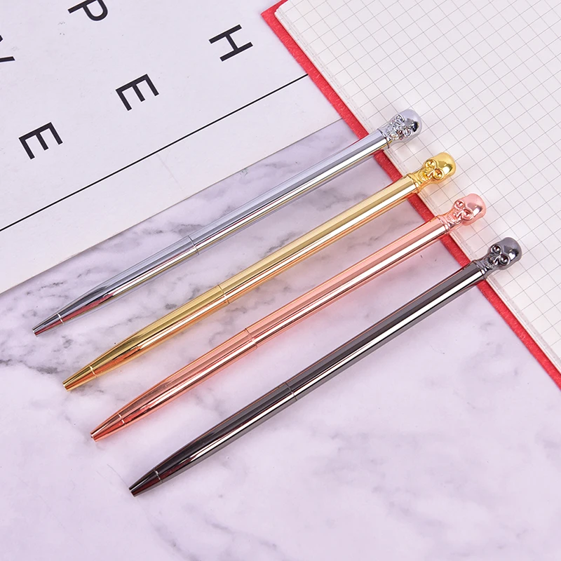 

1 шт. Роскошные шариковые ручки, новинка, шариковые ручки с черепом, металлические шариковые ручки, офисные принадлежности