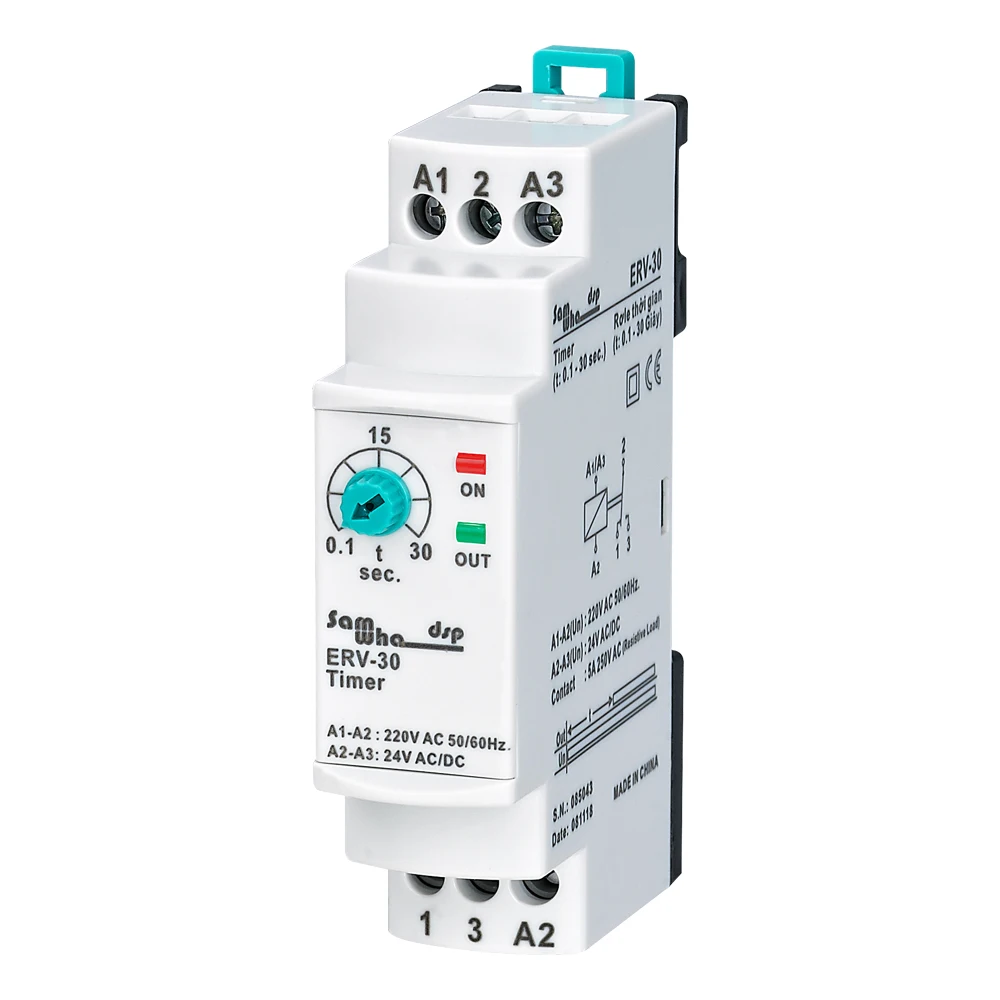 

Samwha-Dsp ERV-30 On Delay Time Relay Electronic Adjustable (0.1-30sec.)