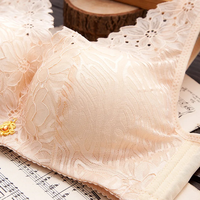 Сексуальный кружевной бюстгальтер большого размера тонкий без стального кольца