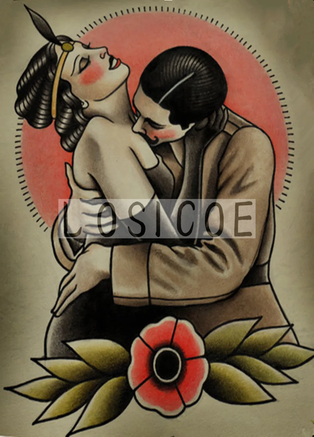 &quotLovers&quot 30X42 см ностальгия Винтаж крафт бумага постер без рамки живопись тату