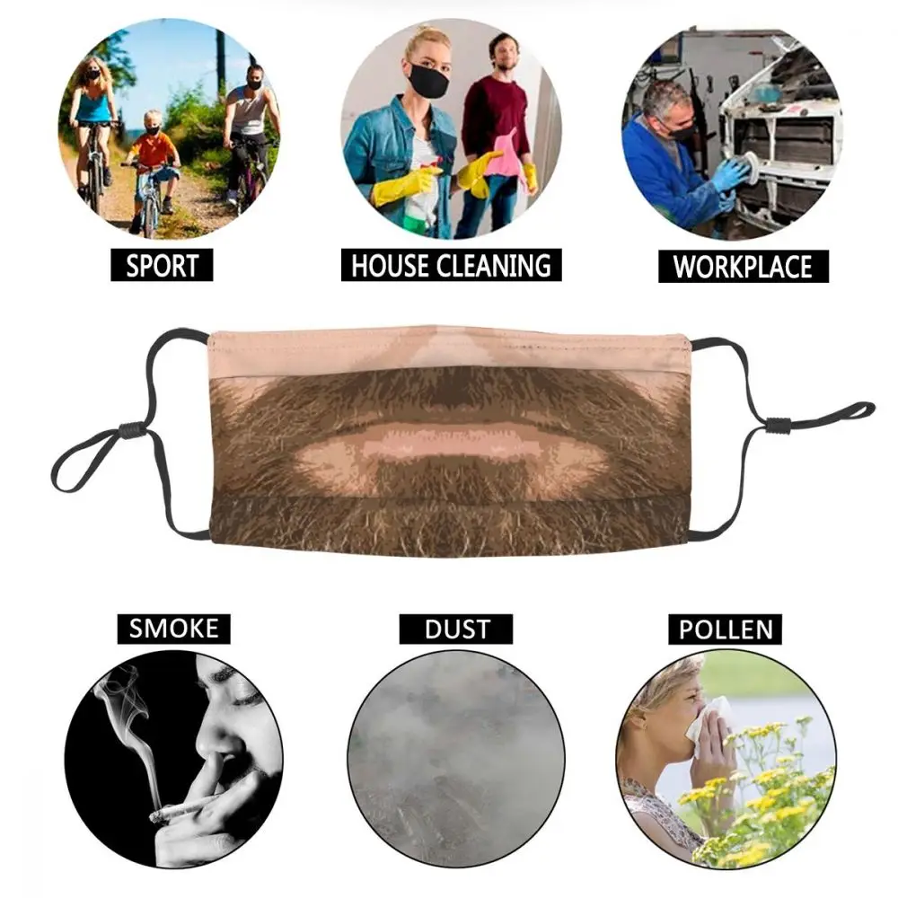 

Adult Fashion Mustache And Beard Mask Anti Haze Dust Protection Respirator Washable Mouth Muffle