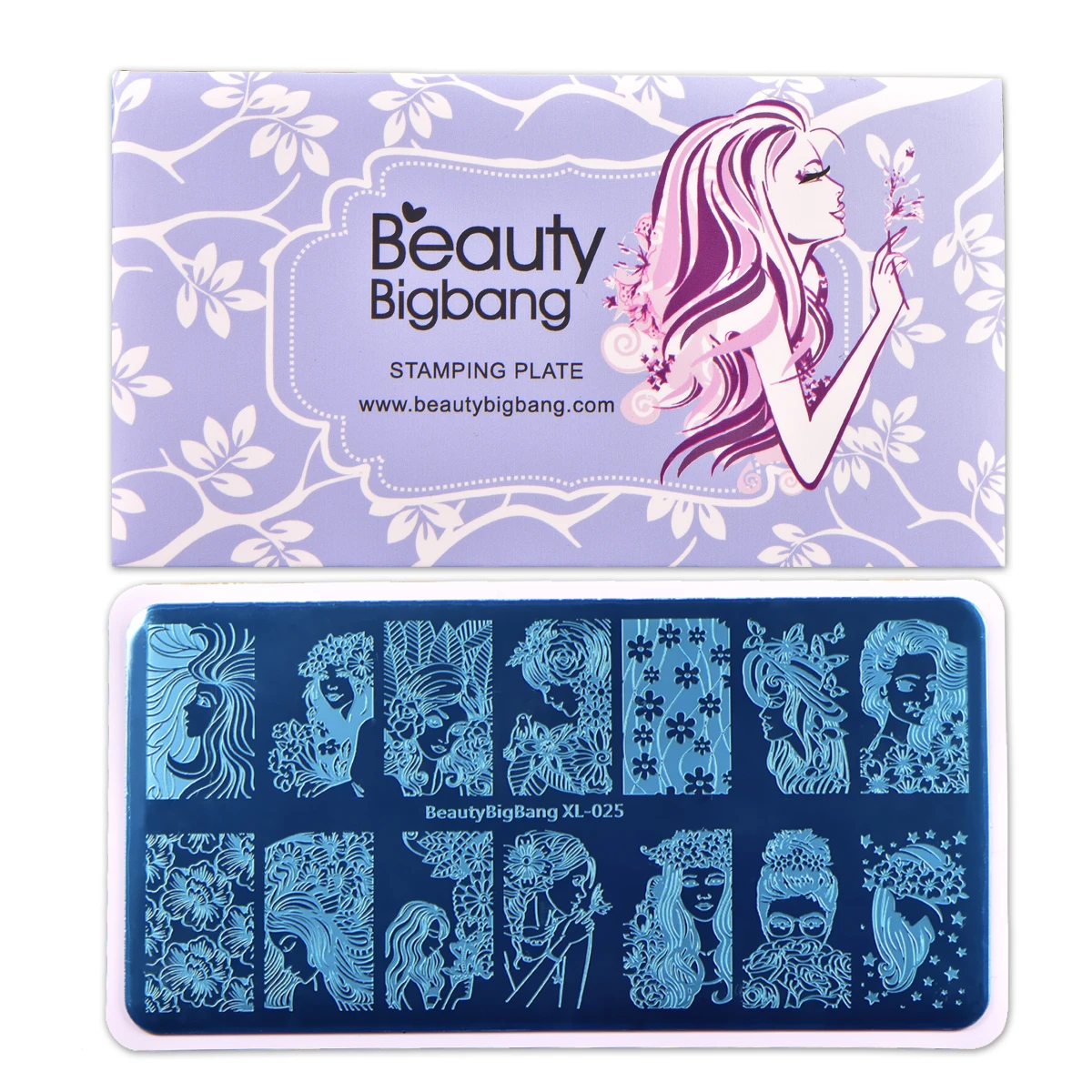 BeautyBigBang тиснение пластины для ногтей искусство Красивая девушка цветок изображение штамп для ногтей шаблон ногтей штамповка пластины BBB 025