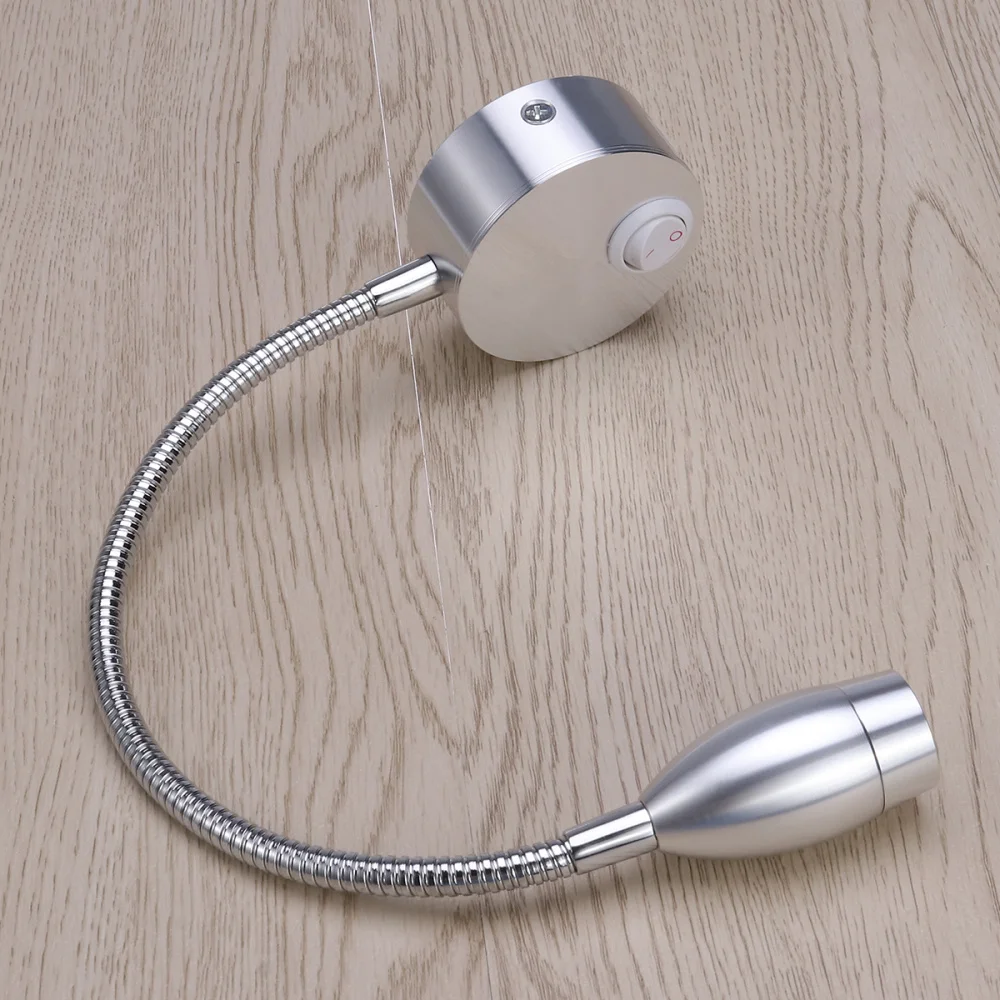 

AC 85-265V 3W 360-degree Flexible Arm LED Wall Light LED Reading Light Gooseneck Light Bedside Lamp with Switch (Warm White)