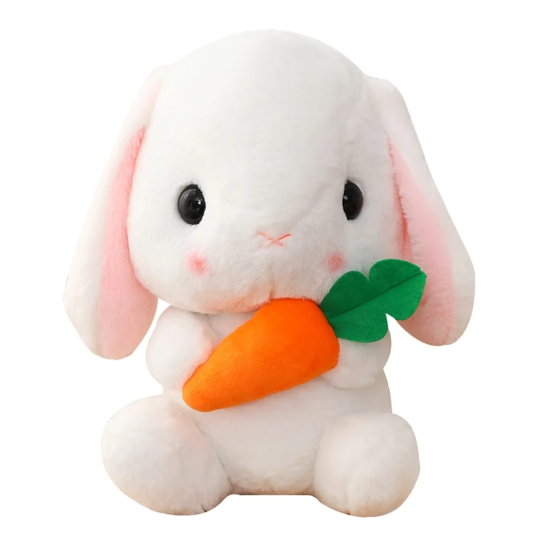 

32cm Plush Stuffed Easter Bunny Toy Throw Pillow for Desk Decoration Emotion Appease Non-Deform Office Ornament Car Accs
