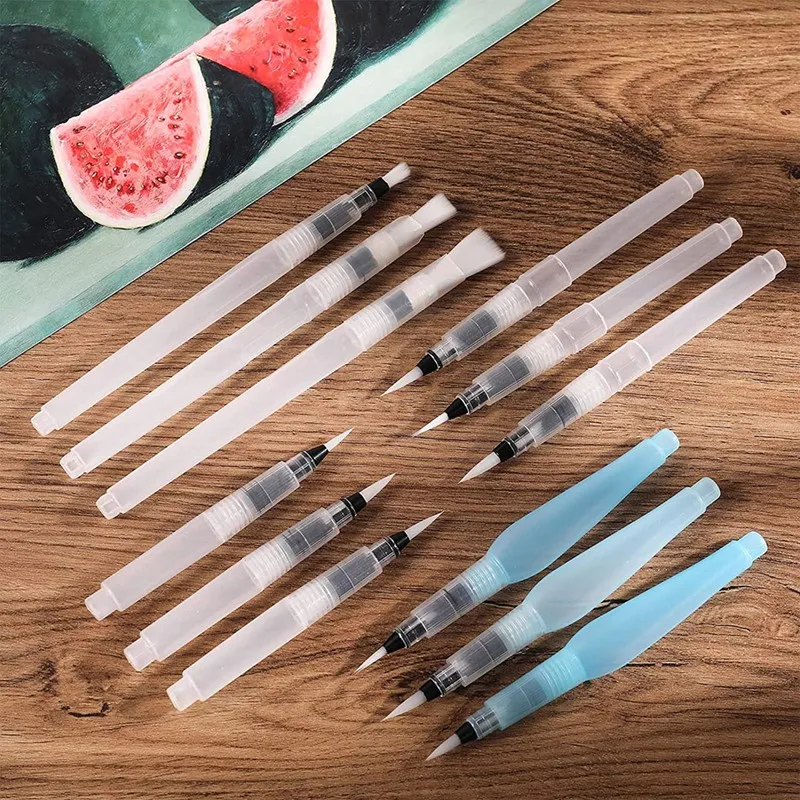 

Watercolour Brush Pens Set,12 Pack Water Brush Pens Refillable Aqua Paint Brushes Ink and Water Brush Pens Art Supplies