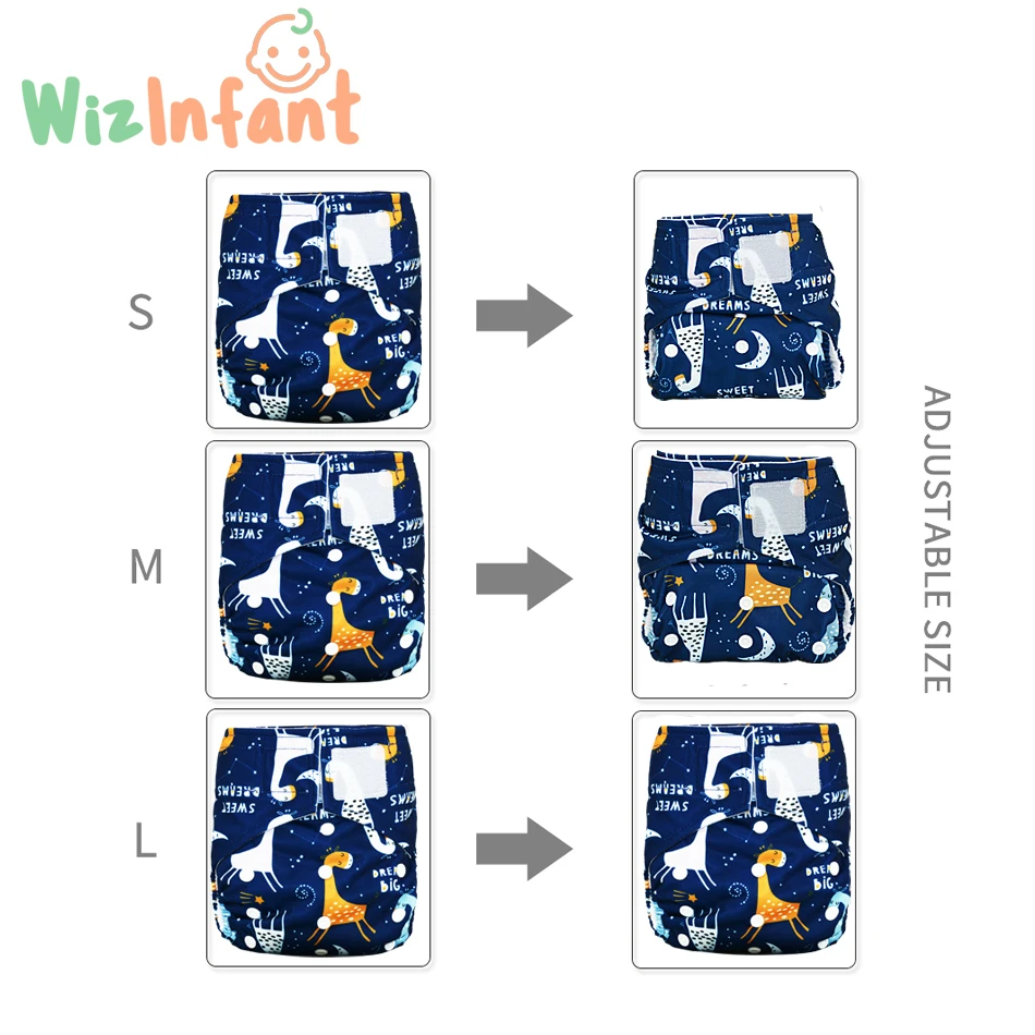 12 шт WizInfant оптовая продажа карманных тканевых подгузников сухая замшевая ткань