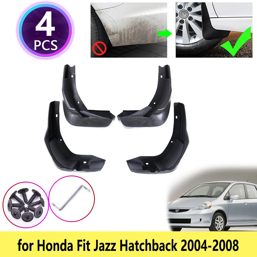 Guardabarros para coche, accesorios de protección para salpicaduras, para Honda Fit Jazz Hatchback 2004 2005 2006 2007 2008, 4 Uds.