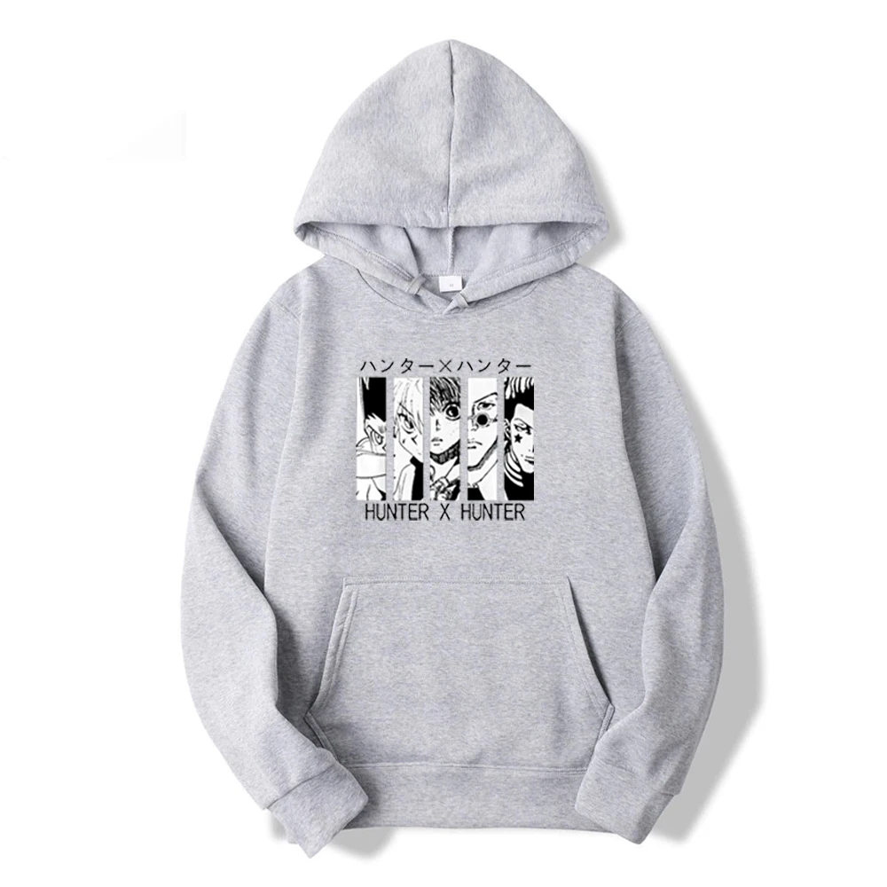 

2021 Autumn Winter Mens Fabrics HUNTER×HUNTER Killua Zoldyck Anime Hoodie Sweatshirt Loose Sportswear Oversized Pullovers
