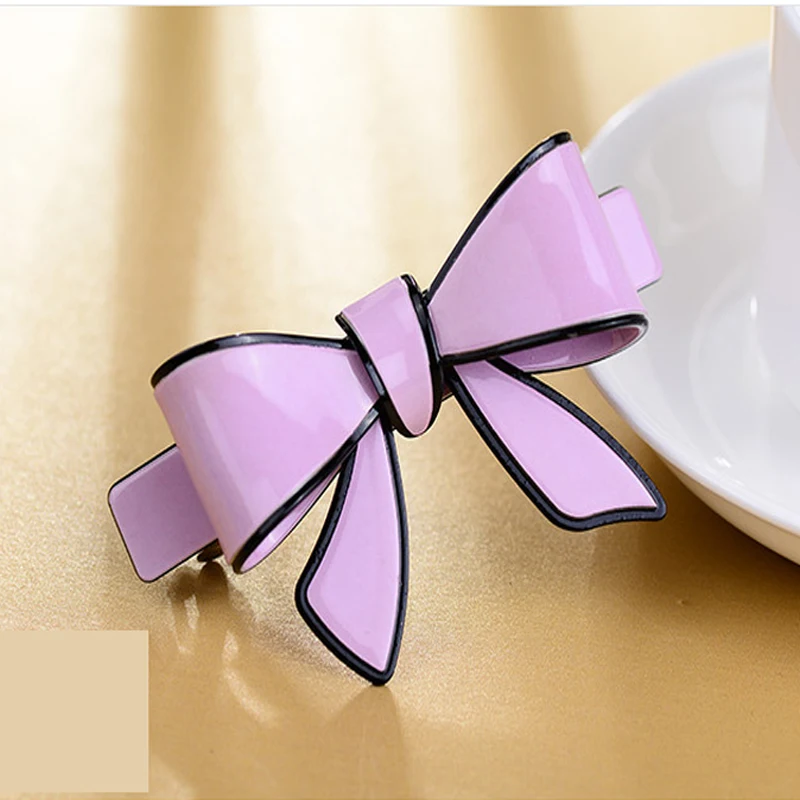 Французские заколки для волос с бантом акриловые украшения заколка краб женские