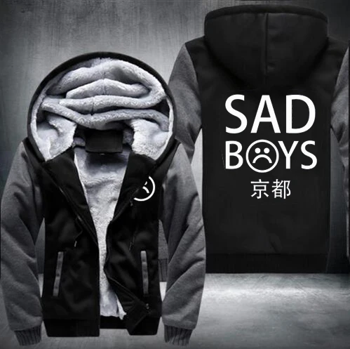 Мужская зимняя толстовка с капюшоном для мальчиков Клубное плотное флисовое