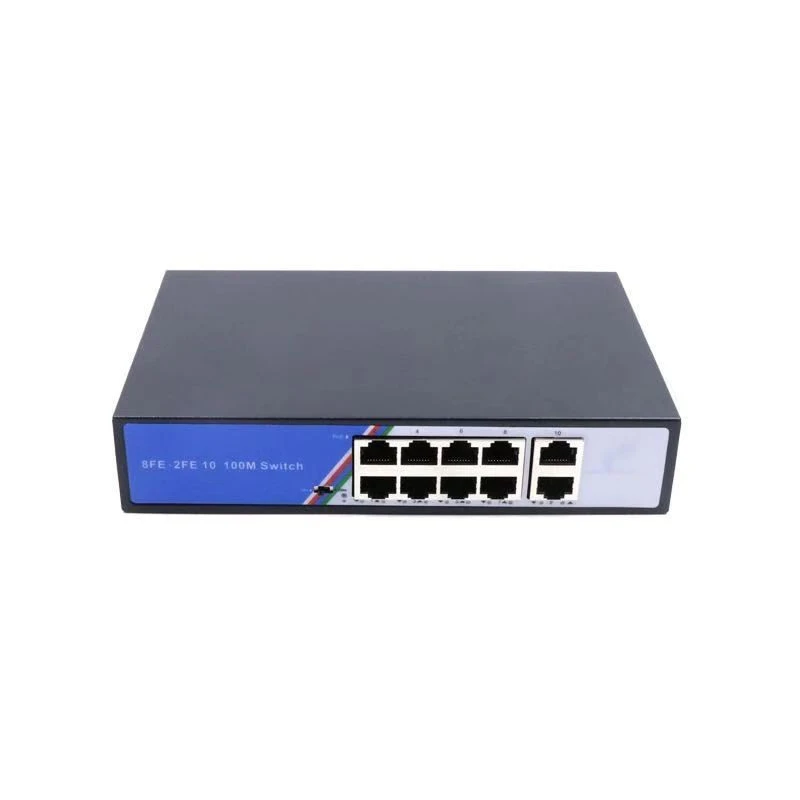 8 + 2 POE блок питания портов s коммутатор 100 м гигабитных порта Uplink для систем
