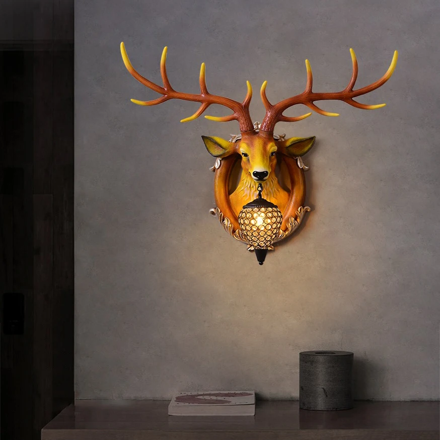 

Modern Resin Antler Led Wall Lamp, Industrial Style Decor Lamp, Living Room Animal Wall Lamp, Corridor Bedroom Interior Lighting