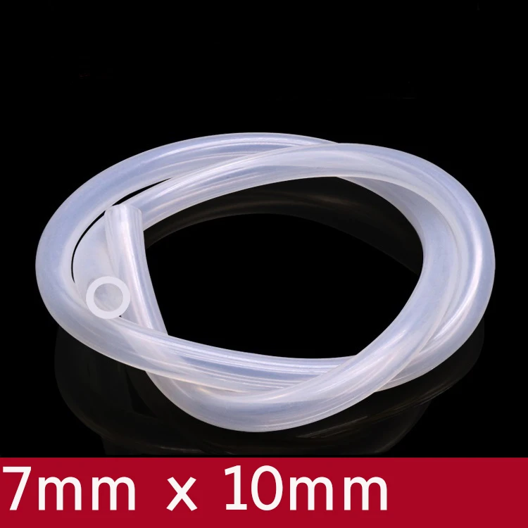 

Transparent Flexible Silicone Tube ID 7mm x 10mm OD Food Grade Non-toxic Drink Water Rubber Hose Milk Beer Soft Pipe Connect