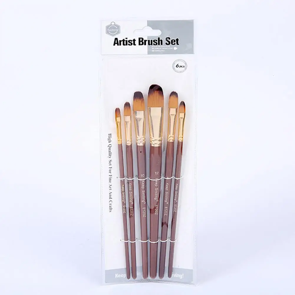 

6 Piece Set Oil Painting Brushes Coffee Rods Aluminum Tube Special Education Arts And Crafts Tools