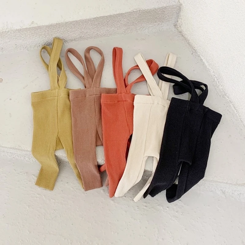 

2022 New Arrival Spring Baby Leggings Ribbed Cotton Pants for Baby Girl Overalls Infant Boys Strap Overalls