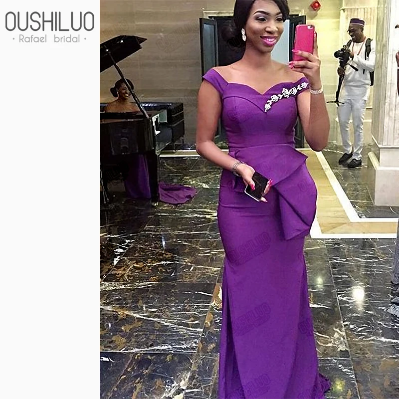 Платья подружки невесты в Африканском и американском стиле фиолетовые платья