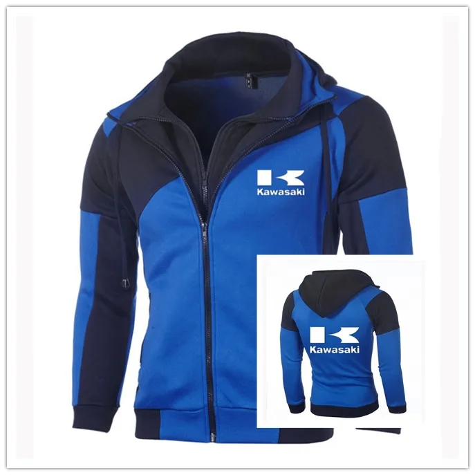 Толстовки Кавасаки Высококачественная Толстовка Повседневная куртка двойная