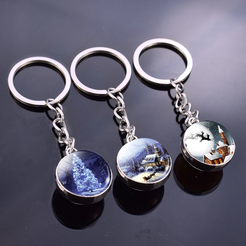 Рождественская сказка брелок со стеклянным шаром в мире снежный дом Санта Клаус