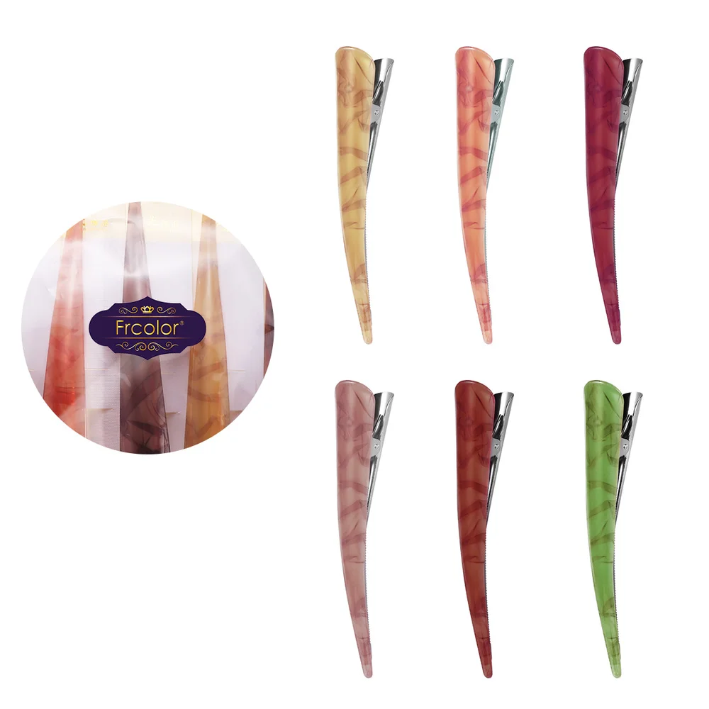 

Frcolor 6Pcs Duck Teeth Bows Hair Clips Hair Grip Hairdressing Chic Styling Claw Hair Barrettes Pinch Clip
