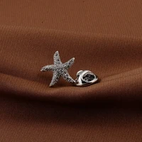 new mini starfish brooch women suit fashion jewelry versatile anti exposure buckle cute animal collar pins clothing accessories