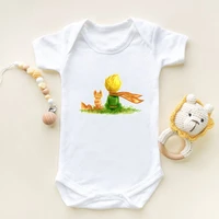 the little prince art printing short sleeve romper infant newborn bodysuits cotton baby jumpsuit outfits cute boys girls clothes