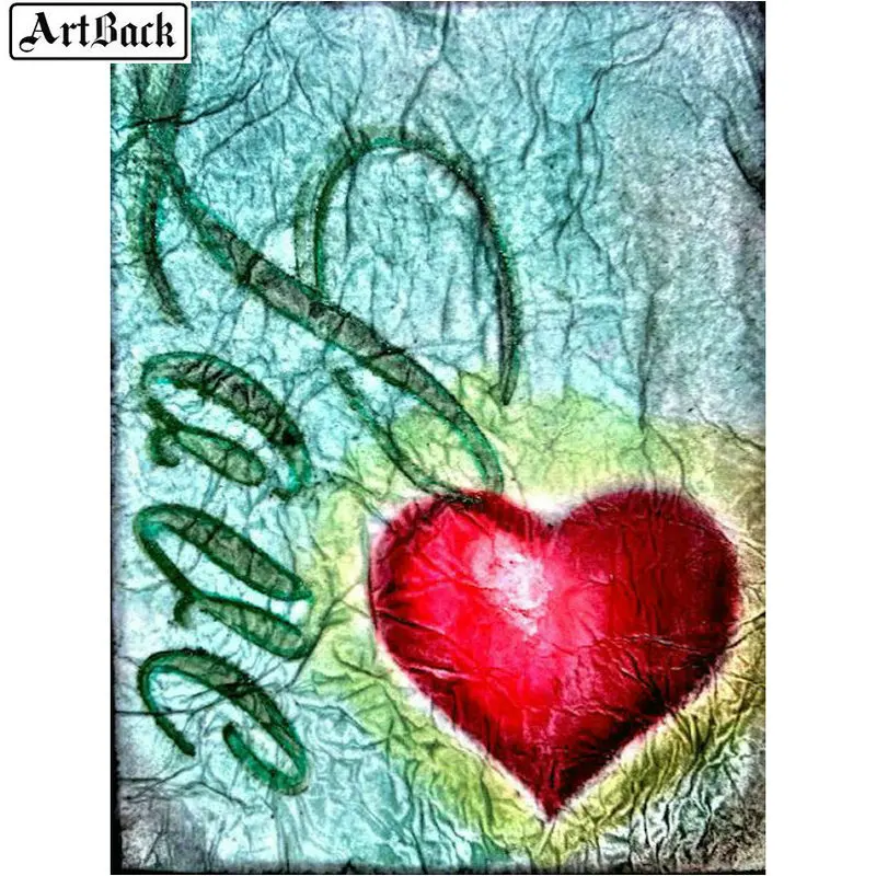 

5d diamond painting heart landscape full square diamond embroidery set resin round diamond mosaic