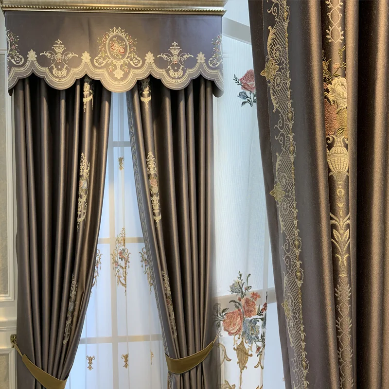 

American Light Luxury Atmosphere High-precision Blackout Modern Minimalist Curtains for Living Dining Room Bedroom New 2021