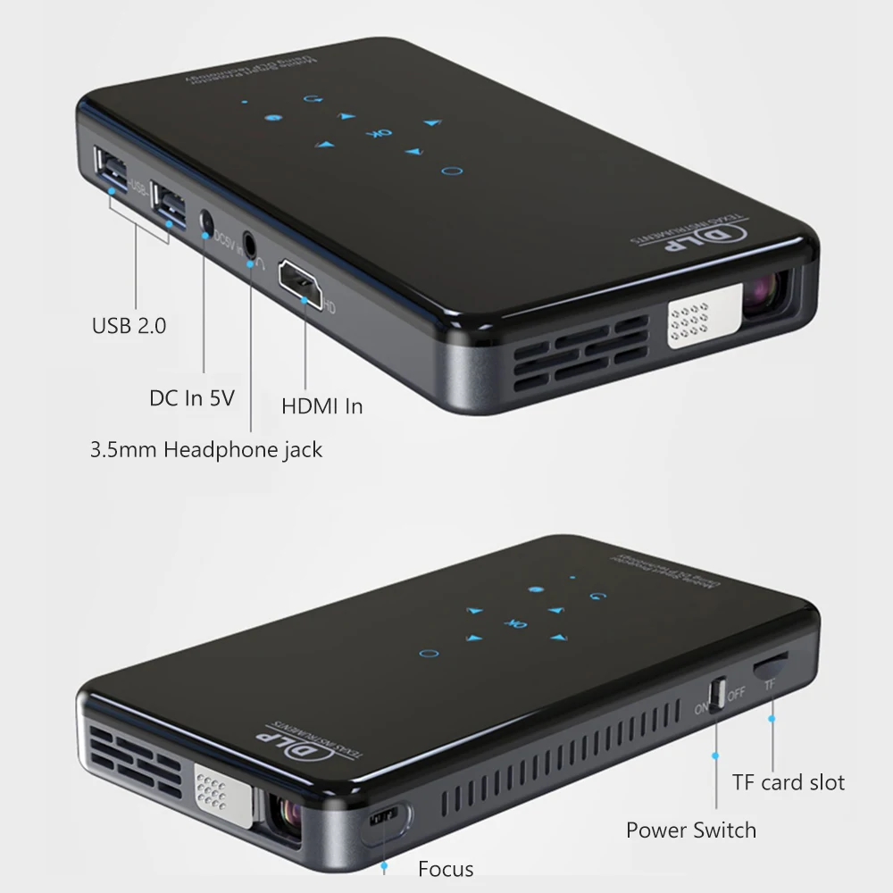 Vivicine X2 светодиодный мини-проектор, Android 7,1, батарея 4200 мАч, умный HDMI USB PC игровой портативный беспроводной мобильный проектор