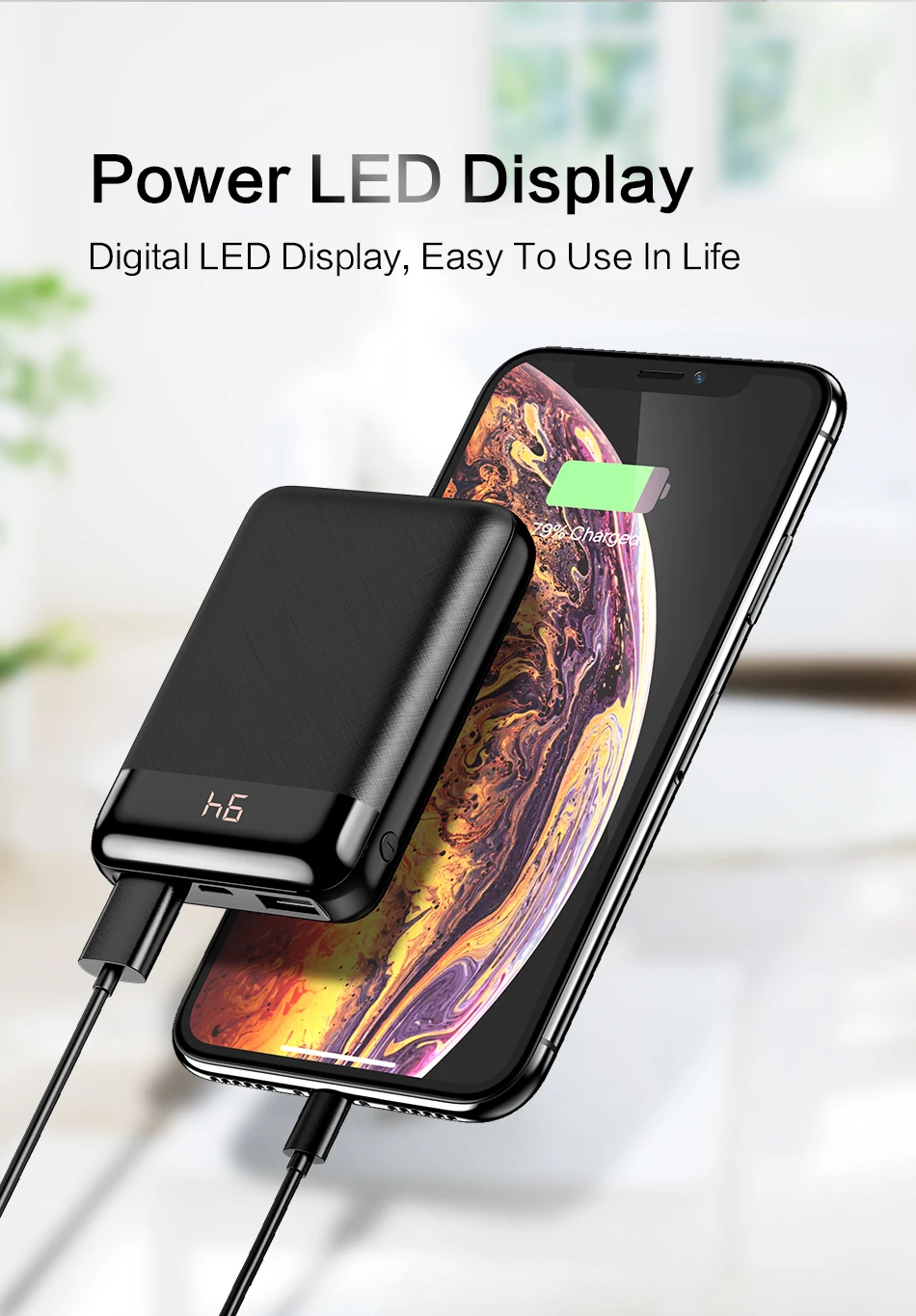 FLOVEME Mini Power Bank 10000mAh For Xiaomi Mi Powerbank Pover Bank Charger Dual Usb Ports External Battery Poverbank Portable