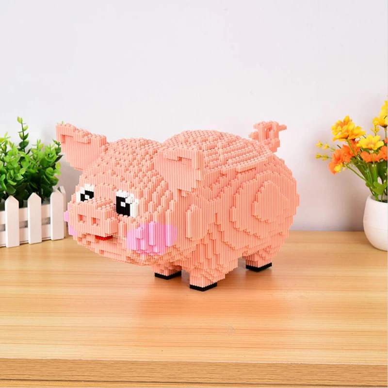 Xizai 8031 Мультяшные розовые милые свиньи животные Домашние 3D модель DIY Мини