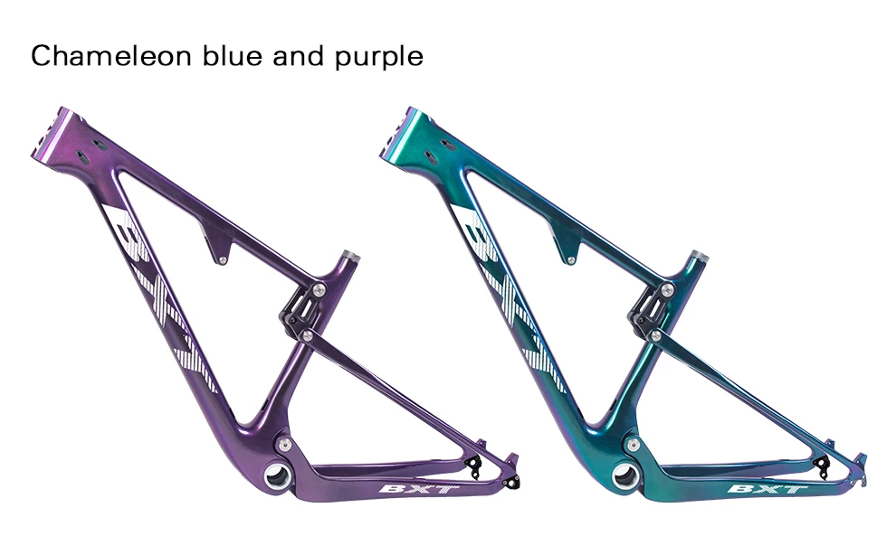 BXT New Full Suspension Carbon Mountain 29er MTB Bike Frame BSA 142X12mm 148*12mm Suspension Frame Travel 100mm Free Shipping