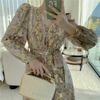 vintage womens elegant jumpsuit ladies v neck long sleeve rompers playsuits autumn overalls female outfit korean clothing