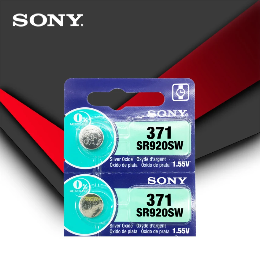 100 шт. Sony 100% оригинальный 371 SR920SW 920 1 55 в батарейка для часов кнопочная Сделано