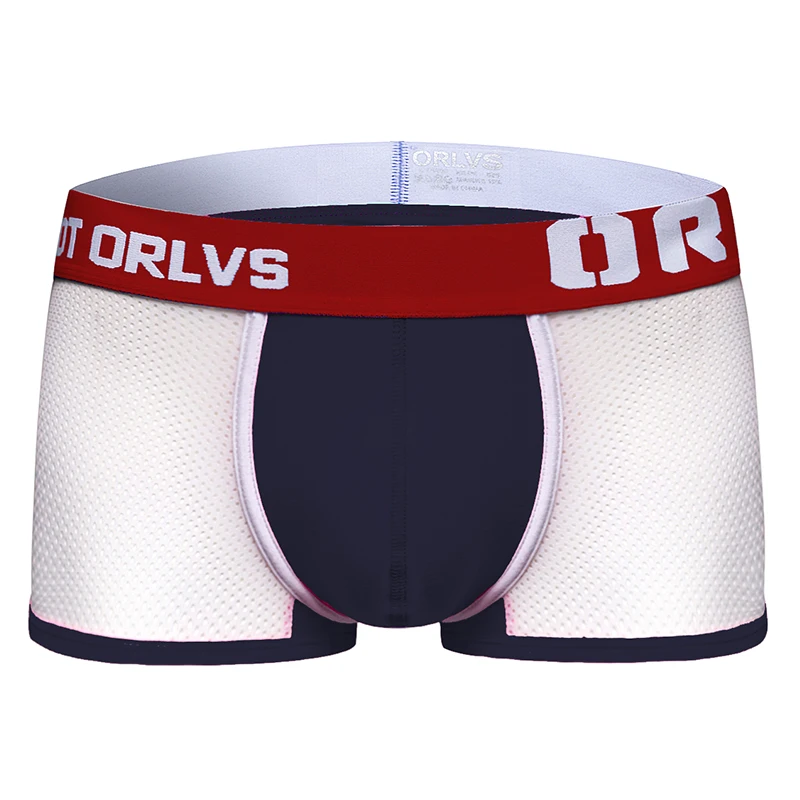 

2020 ORLVS Brand New designed Brand Men Underwear Briefs Slip Mesh Shorts Cueca Gay men sexy Male panties Breathable OR148