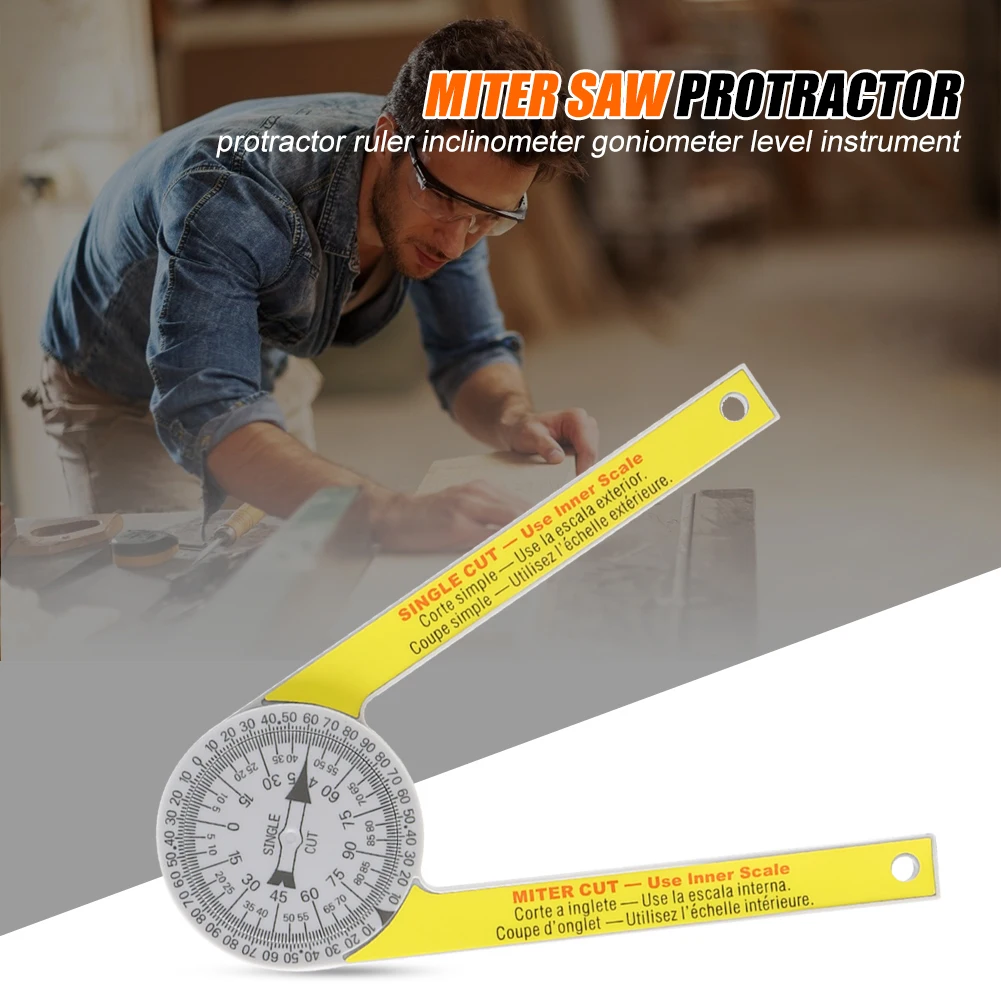 

Miter Saw Protractor Angle Finder Gauge Cutting Guide Tool with 2 Laser Scales Angle Measuring Transfer Rule