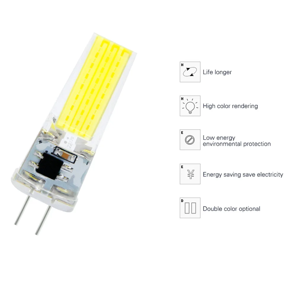 10 шт. светодиодный G4 COB лампа AC DC 12V 220V мини затемнение Светодиодный лампада