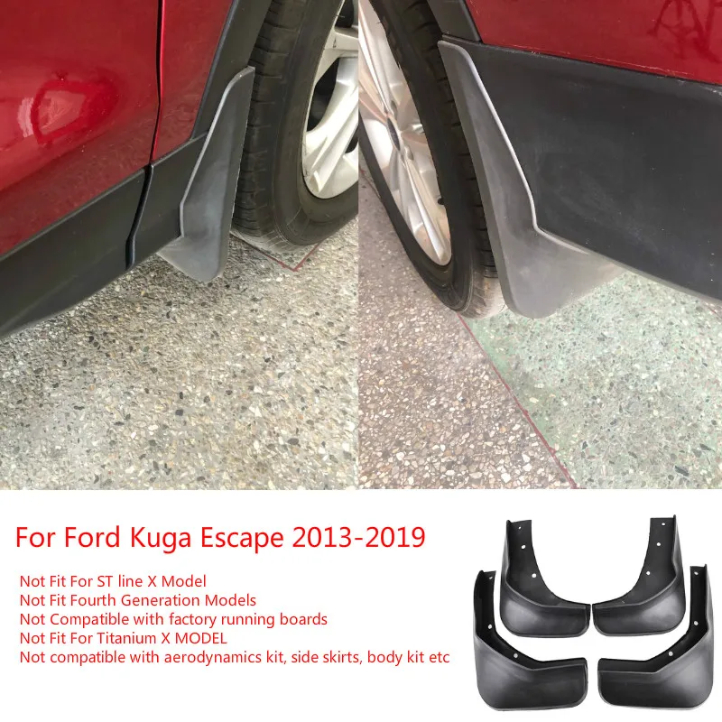 4 шт. передние и задние щитки от грязи для Ford Kuga Escape 2013 2014 2015 2016 2017 2018 2019 литая