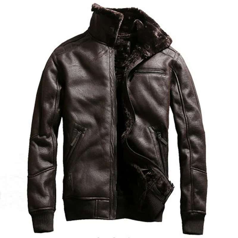 Air Force Мужские пальто с искусственным мехом зимняя теплая одежда Shearling Брендовые