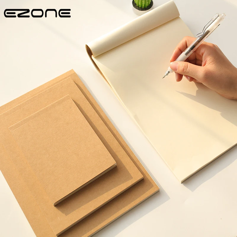 

Блокнот EZONE из крафтовой бумаги, креативные принадлежности для офиса и школы, скетчбук 18/32/64K, 60 листов, пустые страницы